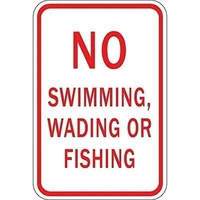 no swimming wading or fishing warning metal tin signs for home bar garage fence yard office sign