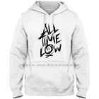 Толстовка с капюшоном с надписью All Time Low Black Text, свитер 6XL большого размера, хлопковая типография, популярные цитаты, трендовая черная надпись Lack Tim Low End Ny