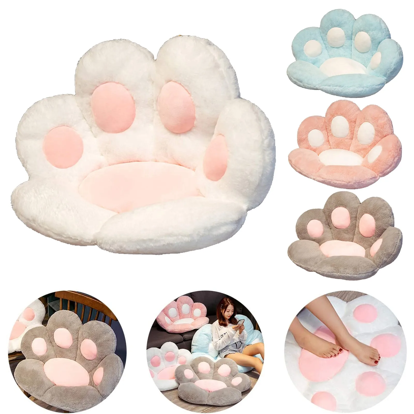 Симпатичная Подушка двухсторонняя подушка для кресла плюшевая кошачья лапа
