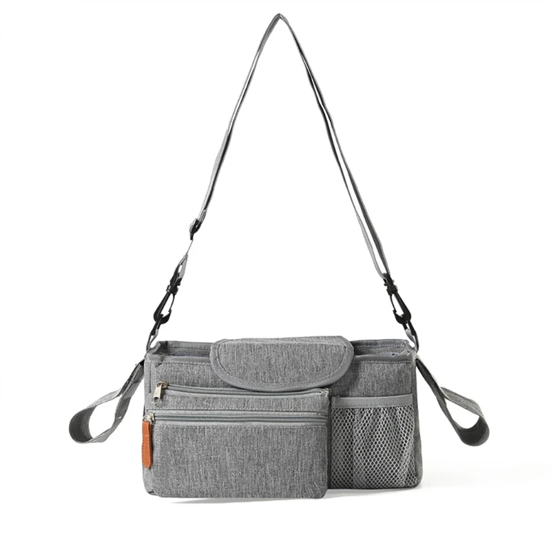 03KD Baby Stroller Organizer Accessories Bag Large Space with Cup Holders Multiple Zipper Pockets for Bottle Phone | Мать и ребенок