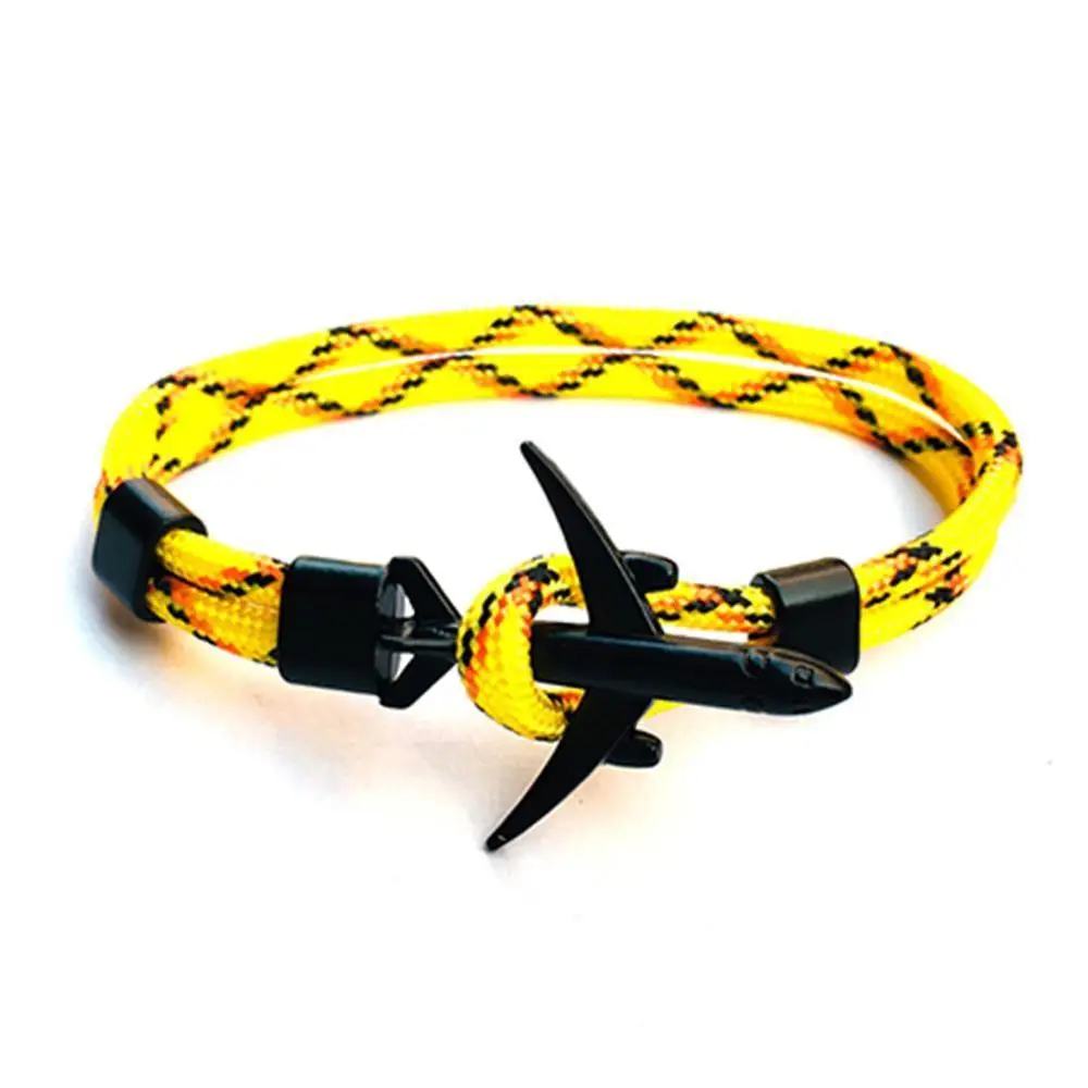 Модный самолет браслеты для мужчин шнур и женщин стиль ВВС металлический браслет