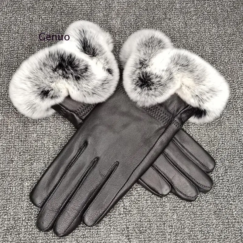 Female Glove for Women Winter Cashmere Keep Warm Driving Full Finger Gloves Touched Screen for Phone Glove Guantes Luva