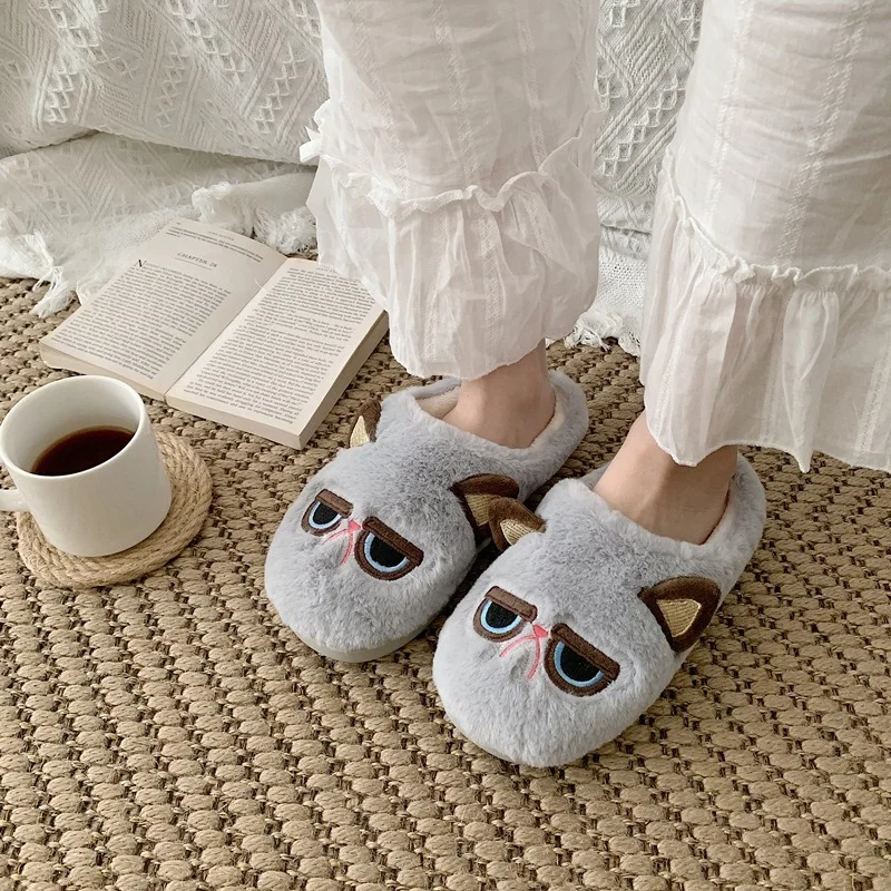

Winter High Quality New Cute Sweet Home Indoor Warm Soft Bottom Cotton Slippers Women