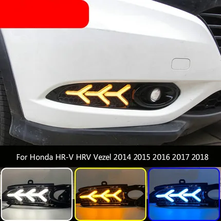 2 шт. для Honda HR-V HRV Vezel 2014 2015 2016 2017 2018 DRL Противотуманные фары Дневные ходовые огни с