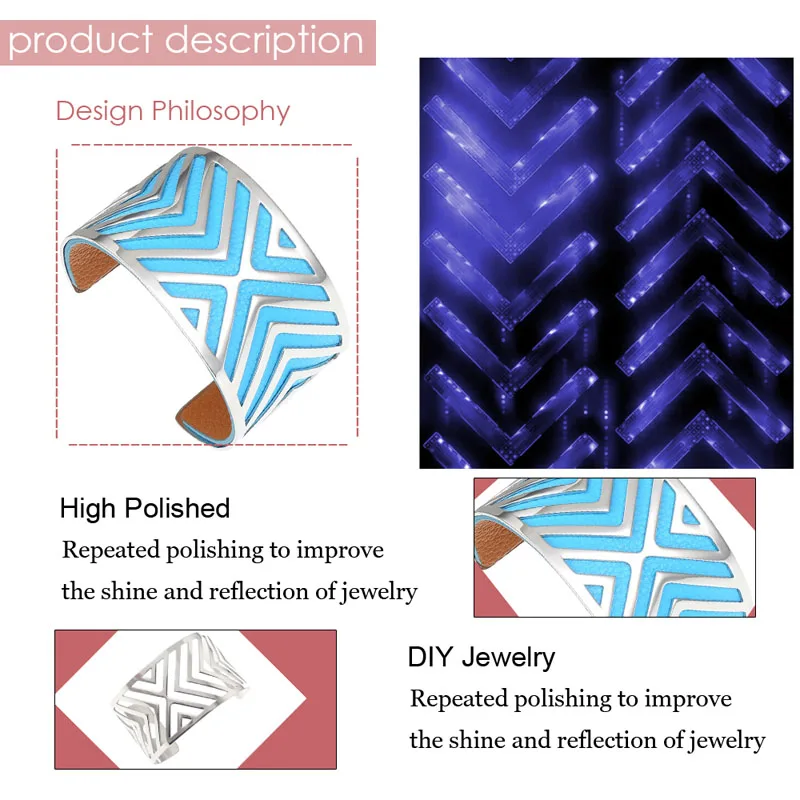 Широкий Браслет-манжета Cremo жоржет браслет из нержавеющей стали Manchette Femme сменные