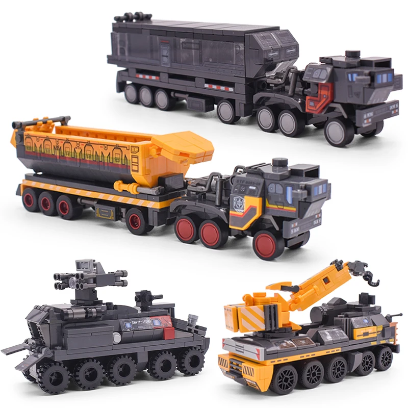 

City Wandering Earth Building Blocks Military Tank Carrier Car Cargo Van Transport Truck Bricks Kids Boys Toys Gifts SEMBO