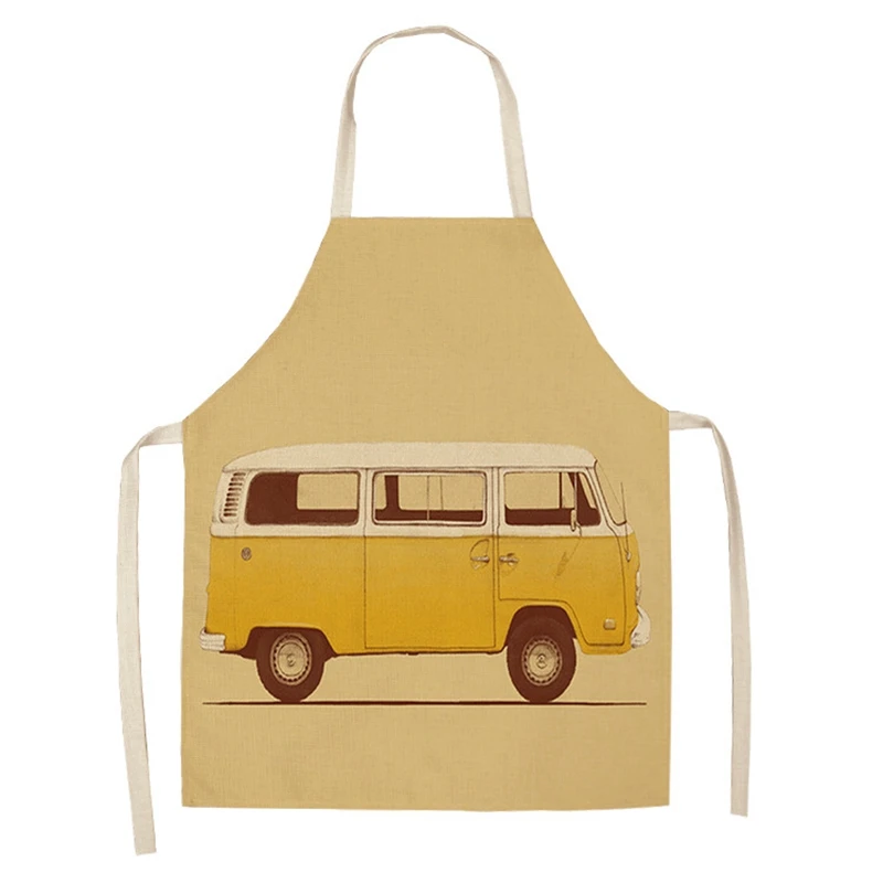 

Multi functional Fresh Lemon Transport Bicycle Pattern Polyester Cooking Apron for Men and Women
