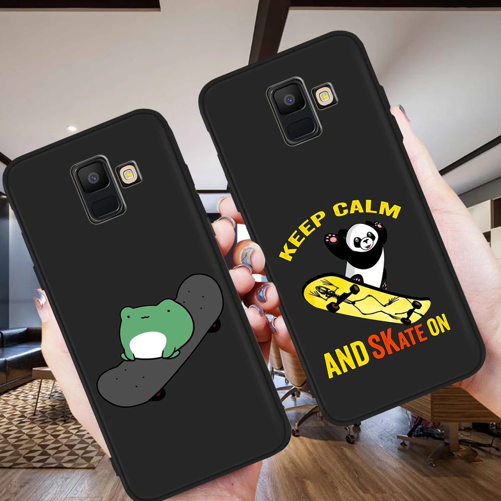 

Skateboard Frog Dinosaur Cute cartoon for Samsung Galaxy A3 A5 A6 A7 A8 A10 A30 A40 A50 A22 A32 A72 A82 J6 J7 J8 Plus coque etui