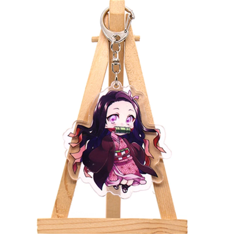 Anime Demon Slayer Kimetsu no Yaiba Kamado Tanjirou Cosplay Kamado Nezuko Acrylic lovely key chain keyring prop Keychain