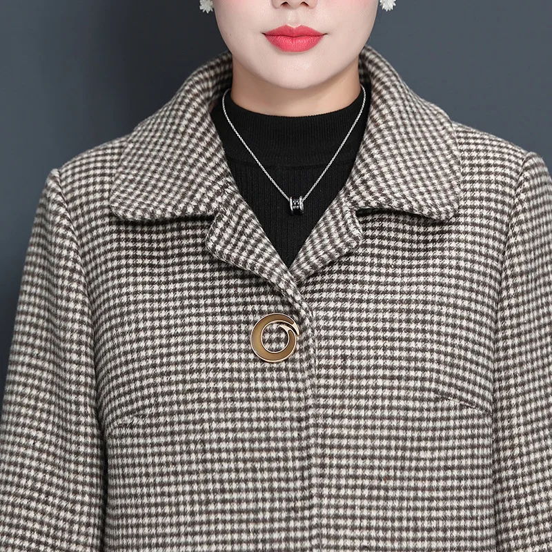 Женская Осенняя шерстяная смесь куртка 2019 Мода темперамент мать одежда