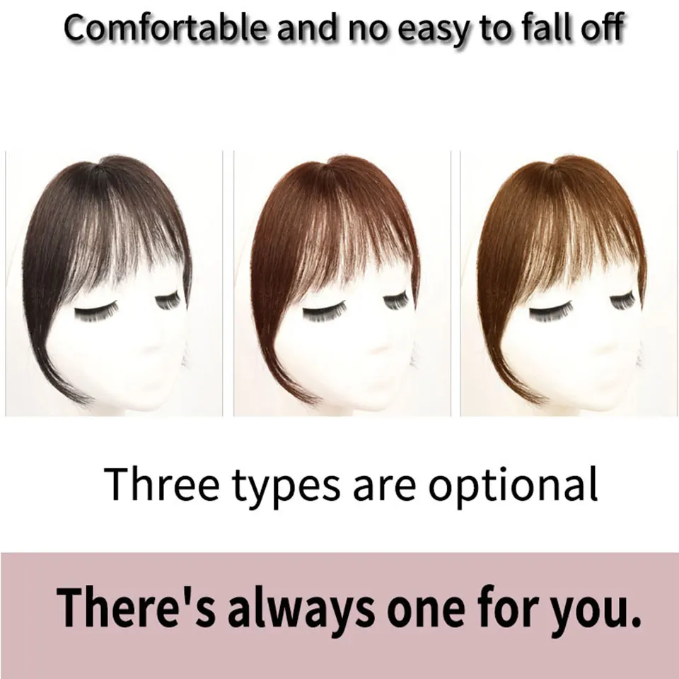 Аккуратные длинные челки BUQI черные и коричневые для наращивания волос без следов