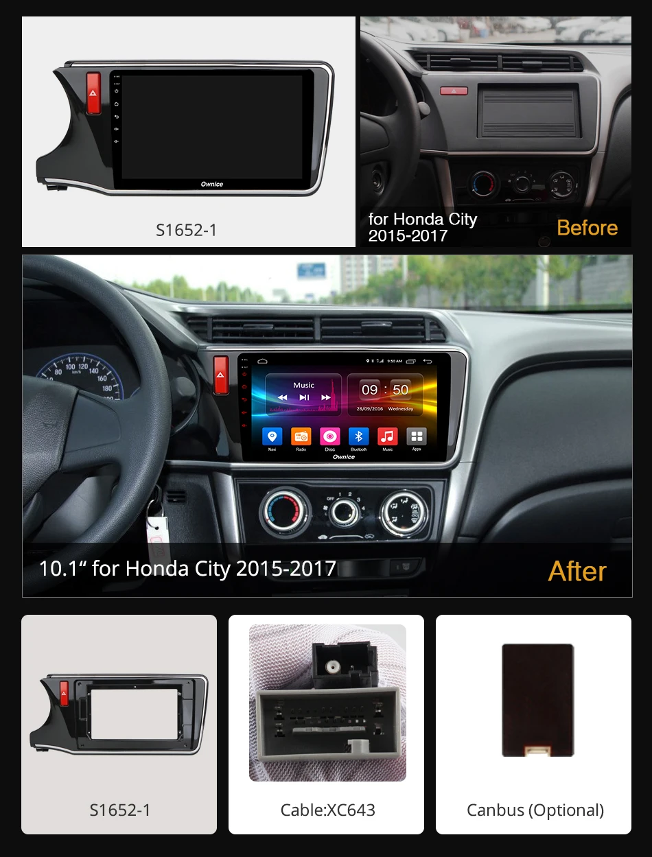 Ownice K3 K5 K6 Android 9 0 360 панорамный оптический автомобильный GPS-плеер Navi для Honda City 2015 2016