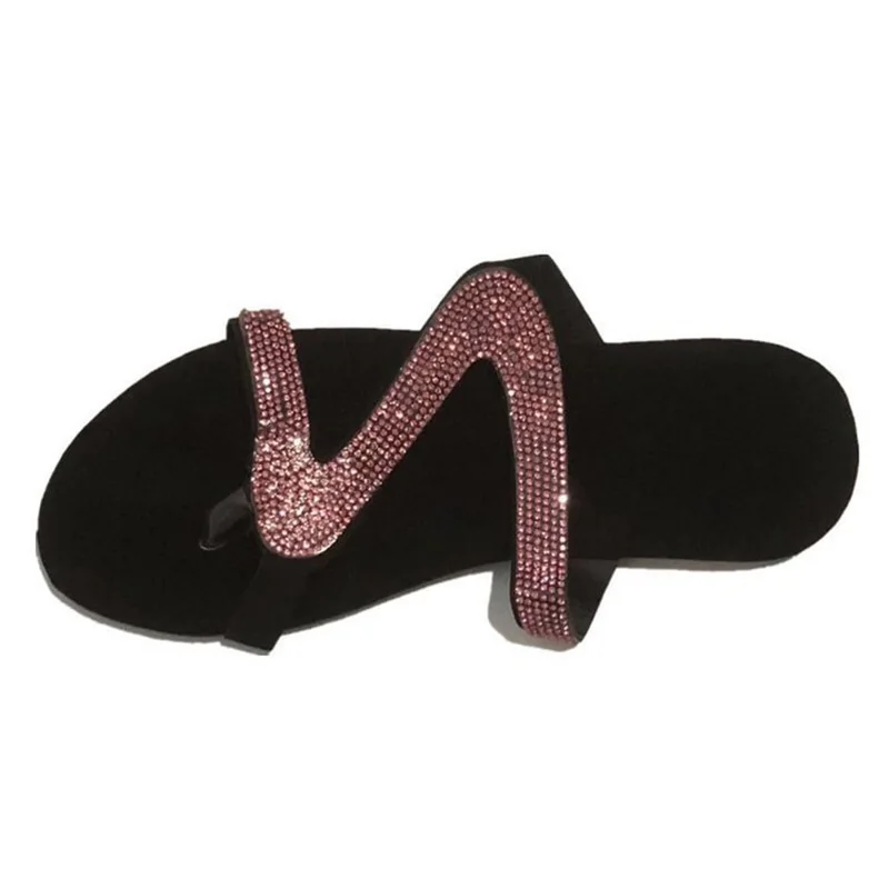 

2020 New Women Sandals Rhinestone Flat Sandals Bling Women Shoes Woman Sandalie Beach Summer Women Flip Flops Female Slippers