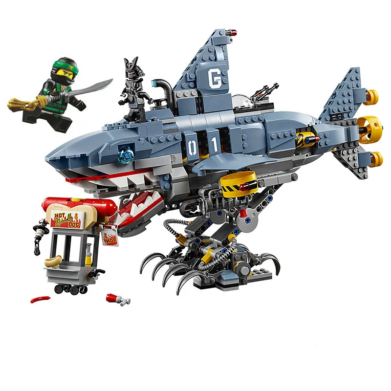 

872 шт. новые строительные блоки Ninjago Garmadon Big Shark совместимые с 70656 ниндзя игрушки для детей