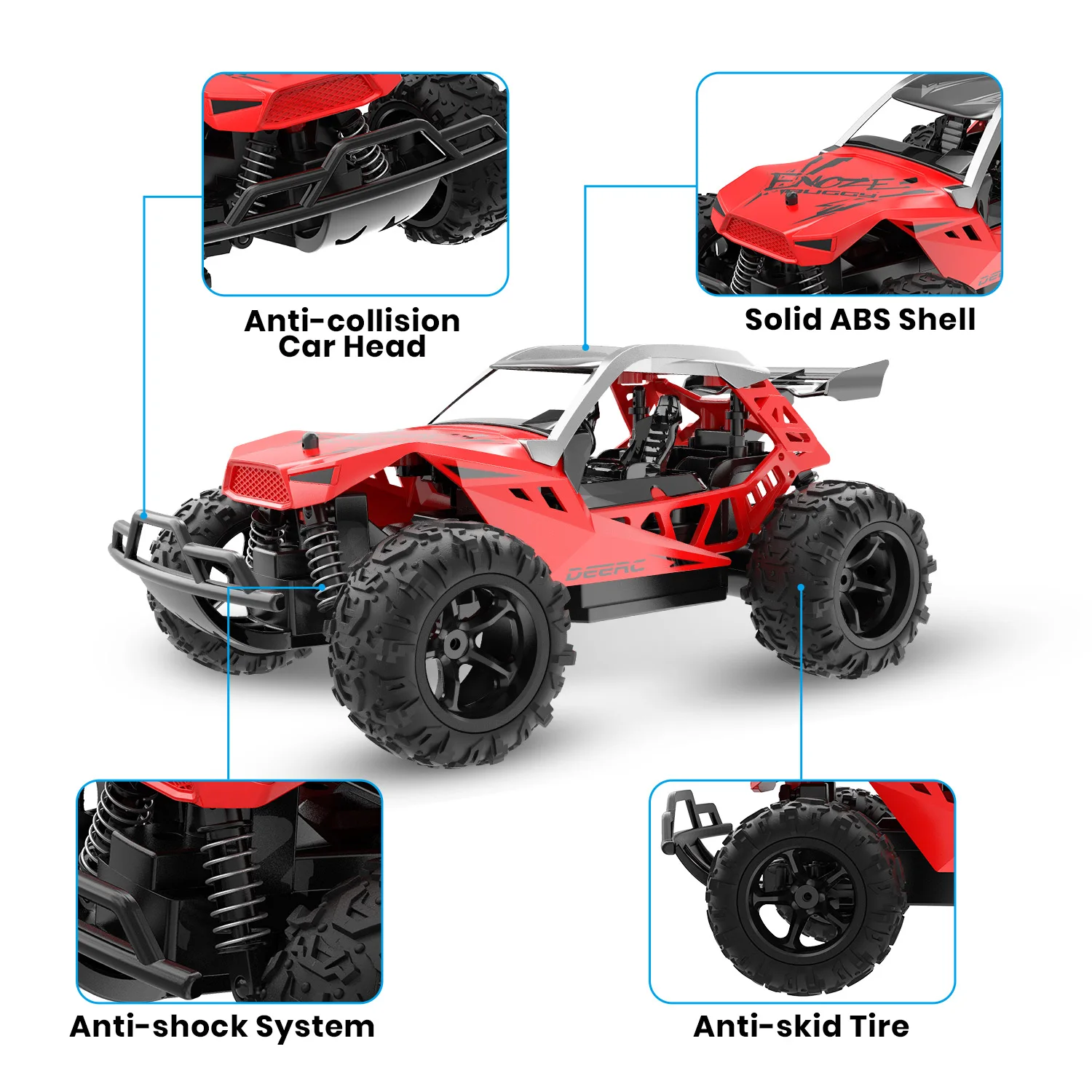 DEERC Радиоуправляемый автомобиль 1:22 Rock Crawler 2 4 ГГц грузовик 20 км/ч внедорожники Jeep