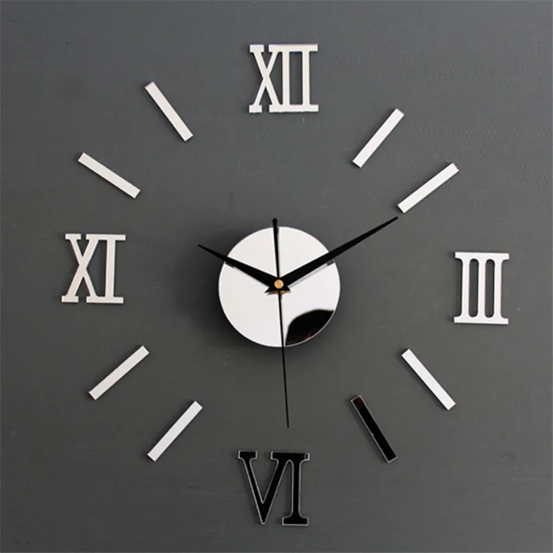 4 Colors Roman Letter scale Wall Clock Frame Mirror Surface Stickers Children Bedroom 3D DIY Decoration Detachable Art | Дом и сад
