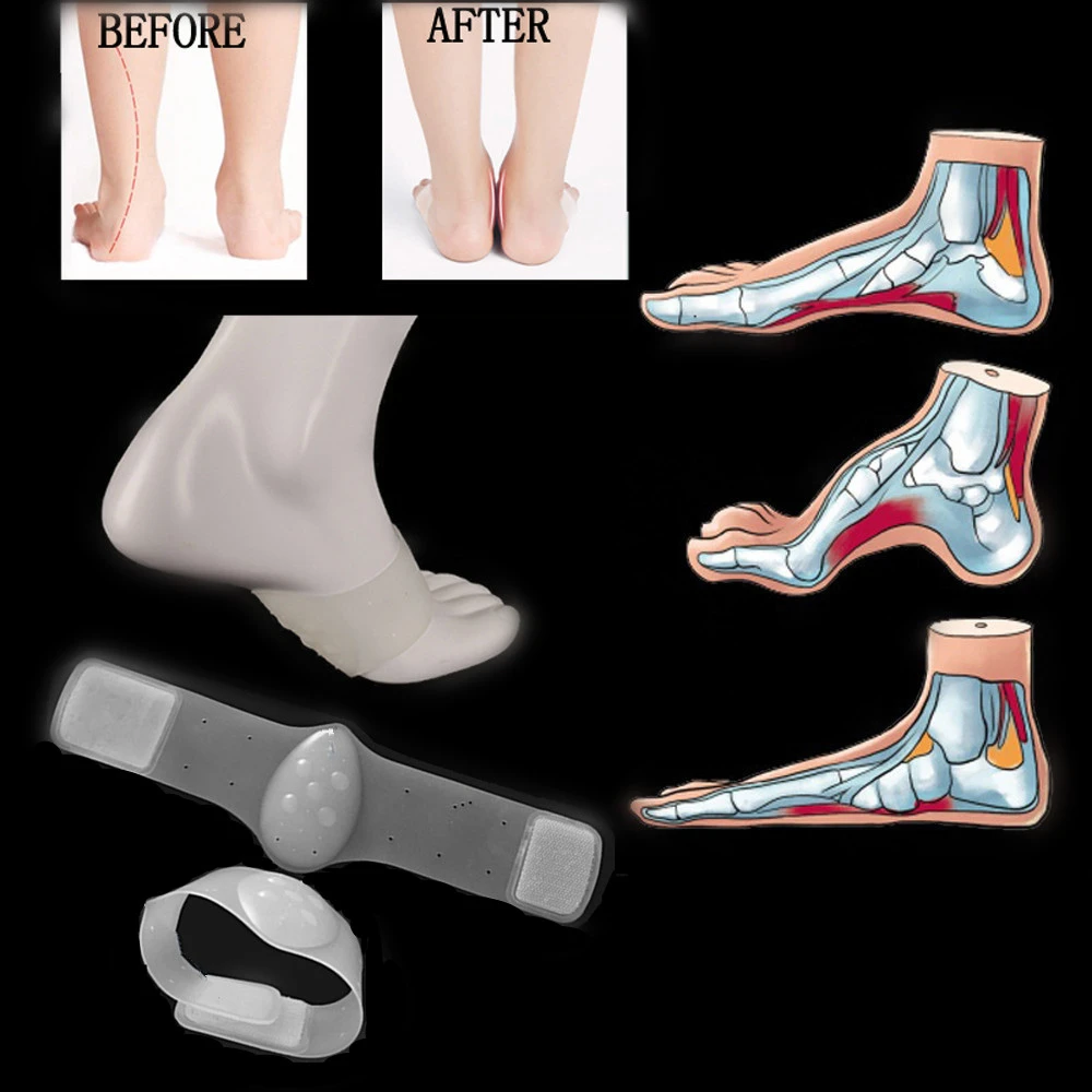 

1 Pair Silicone Gel High Arch Support Massage Bandage Orthopedic insole Correction Flat Feet Relief foot Fasciitis Plantillas