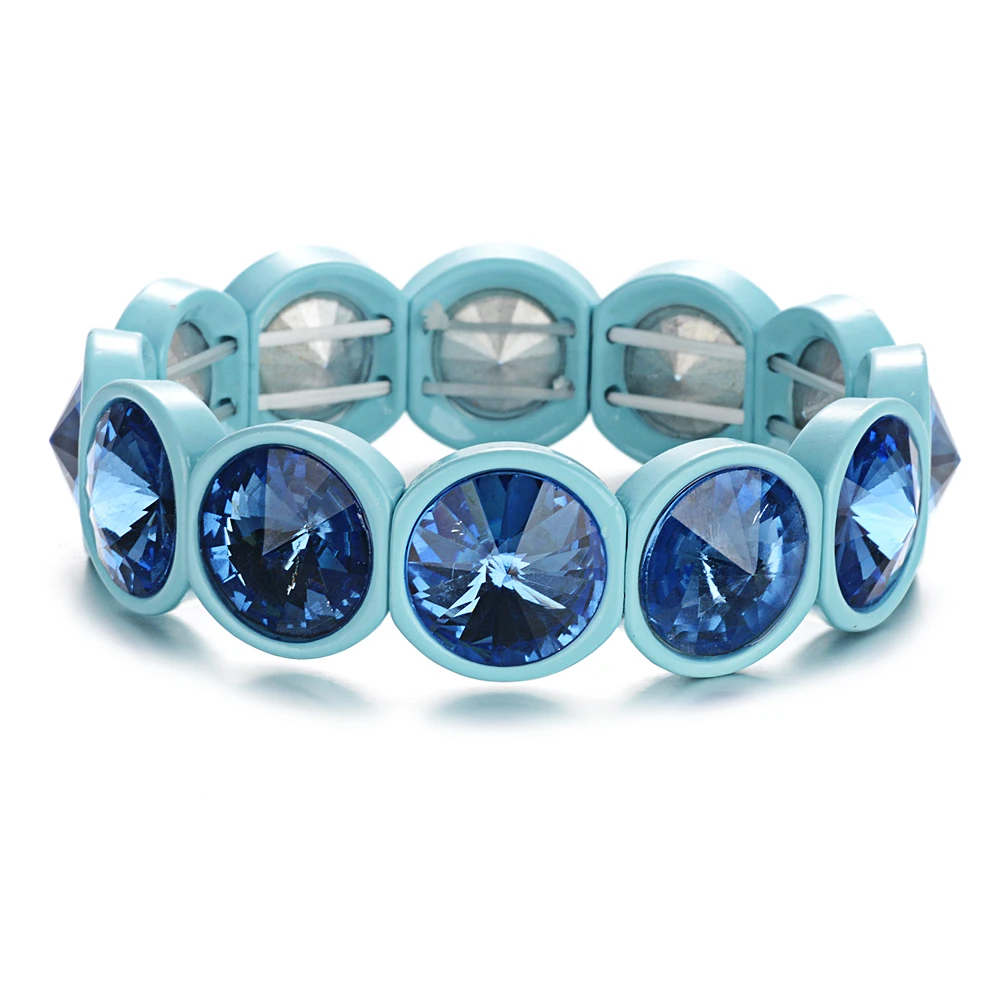 Радужные яркого цвета хрустальные браслеты ювелирные изделия модный браслет с