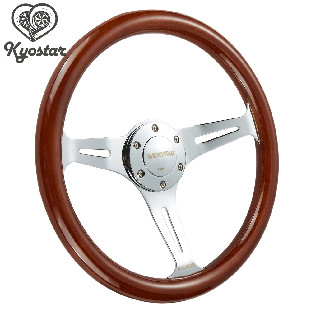 14 &quotгоночный автомобиль деревянный руль с хромированной серебристой спицей