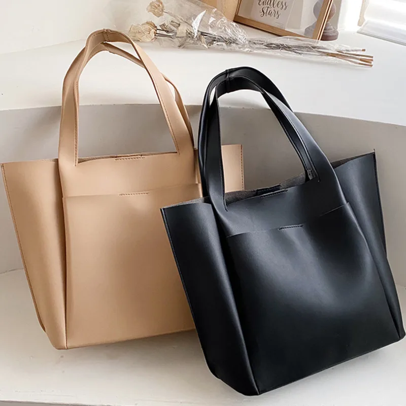 PU Leather Shoulder Bag For Women 2020 New Handbag Big Simple Girls Soft Large Capacity Tote | Багаж и сумки