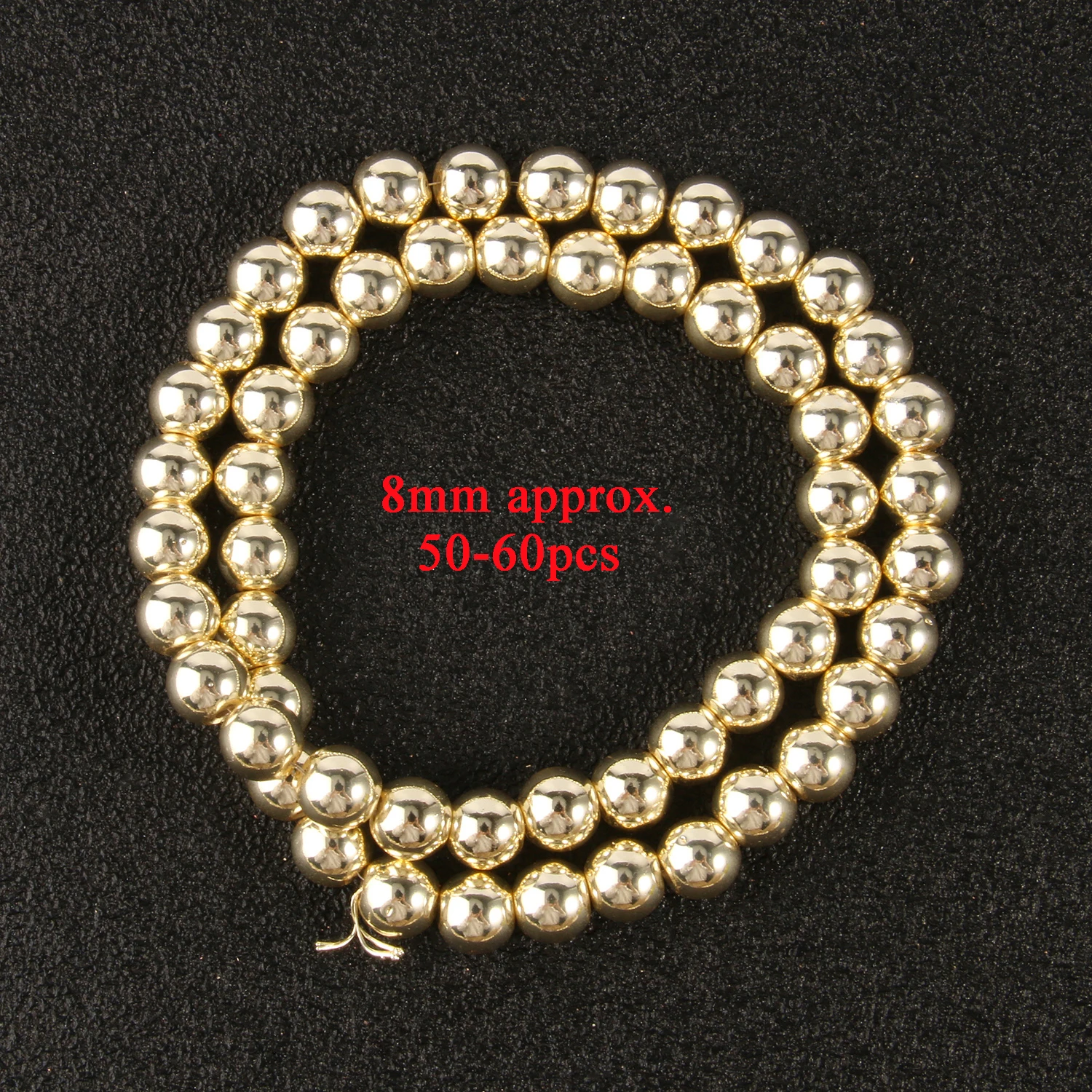 

9K Gold Round Hematite Stone Beads Natural Loose Spacer Beads for Jewelry Making Gift DIY Bracelet Accessories 15'' 2 3 4 6 8mm