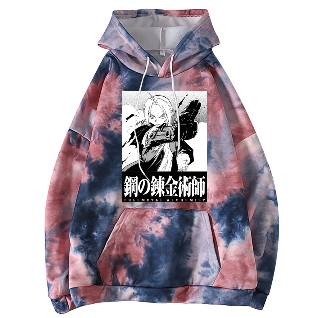 

Цельнометаллическая толстовка с изображением алхимика, Стильный пуловер с аниме-принтом, Свободный Повседневный Топ унисекс