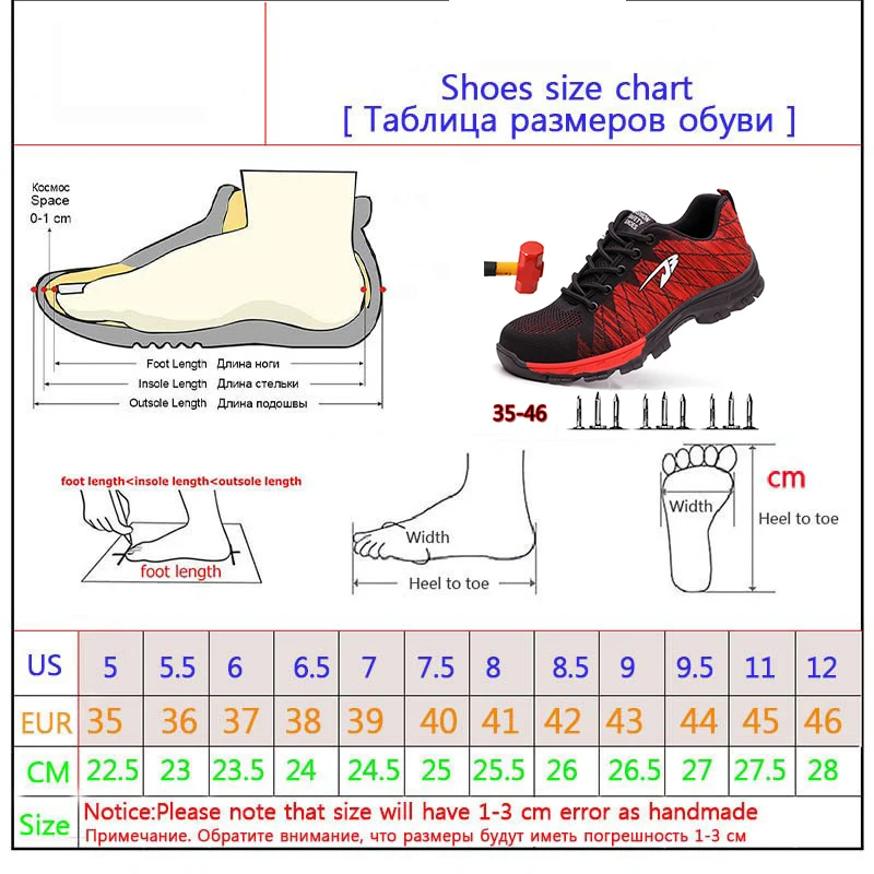 

Unbreakable Construction Men's Outdoor Safety Shoes Steel Toe Cap Work Perforated Protective Work Shoes Free Shipping