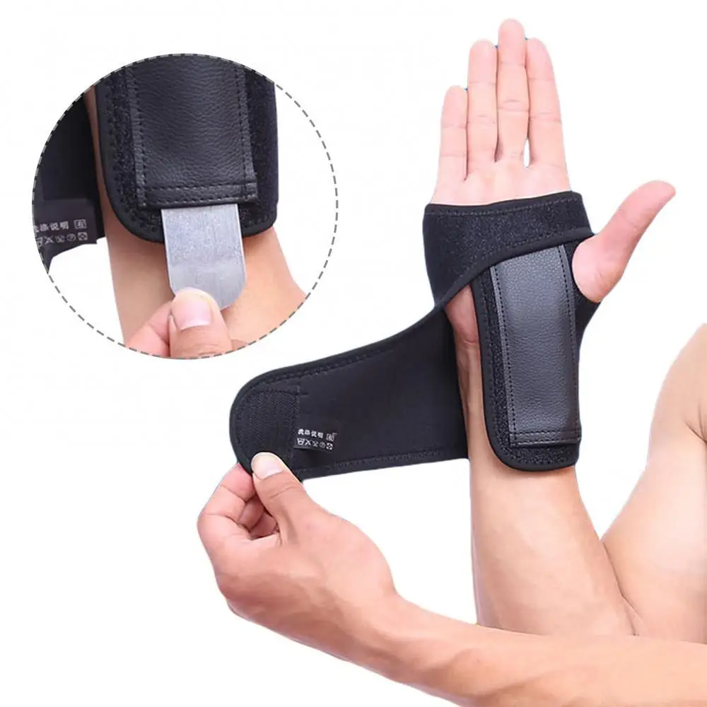 

2Pcs Soft Outdoor Sports Adjustable Steel Splint Wrist Braces Supports Carpal Wristbands Protectors Sprain Hand Protection