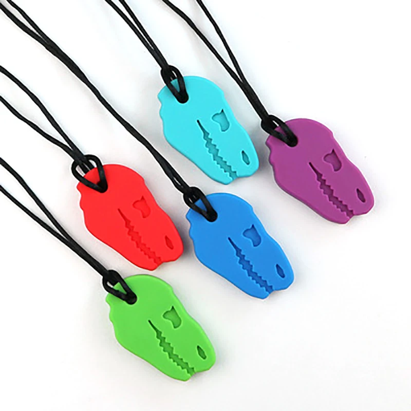 

Silicone Chew Pendant Sensory Teether Necklace Kids Silicone Chewy Toys Bite and Chew Baby Care BPA Free Beads