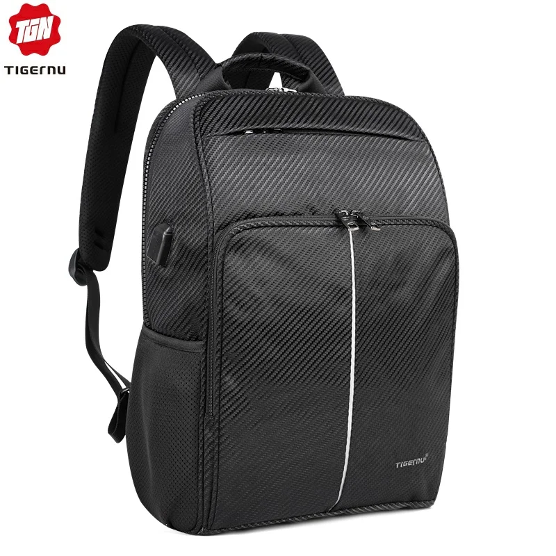 Tigernu New Classic Backpack Men High Quality Waterproof 15.6 inch Anti theft Laptop Backpack Fashion With 4.0 USB Charging - Цвет: Black