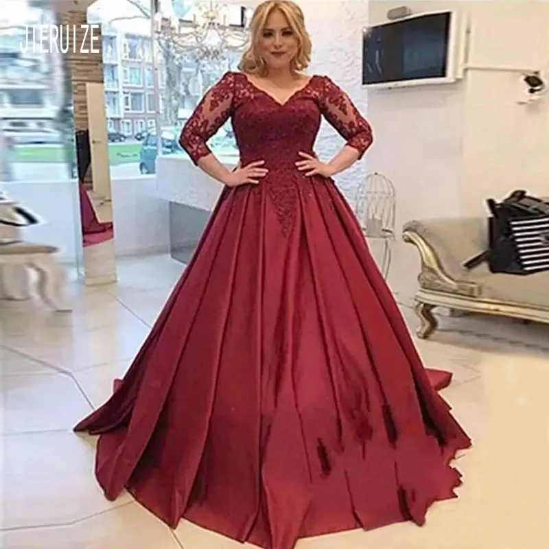 Женское атласное свадебное платье JIERUIZE прозрачное с V-образным вырезом и