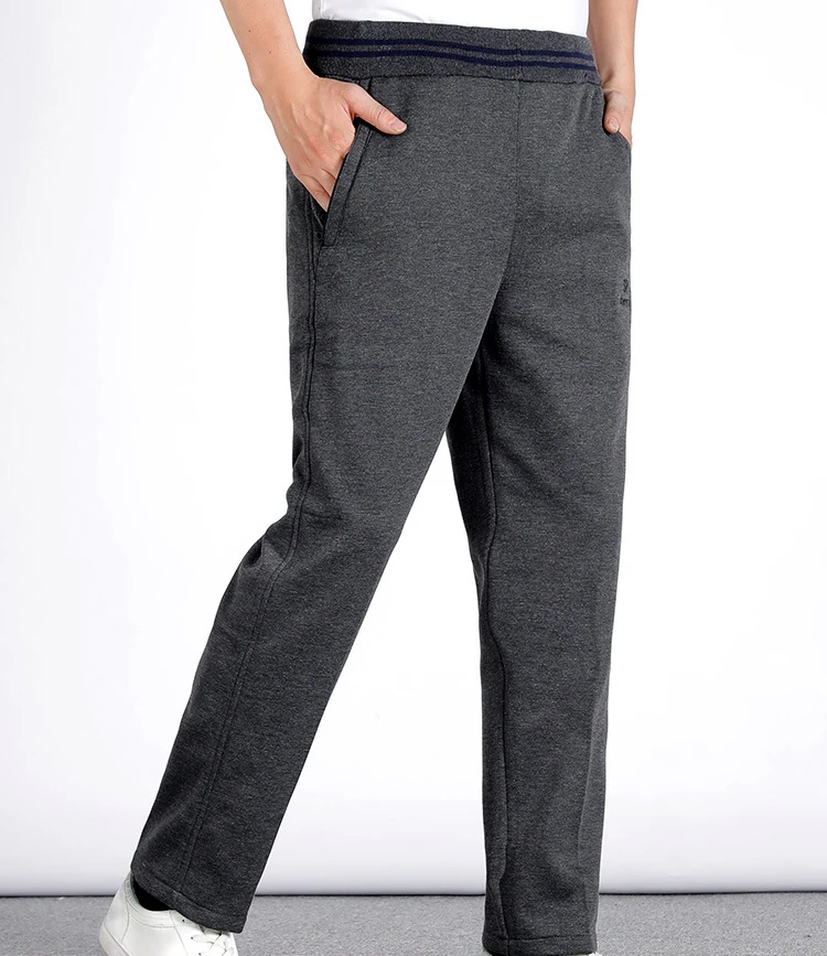 

Summer Breathable Sport Straight Pants Embroidery loose Elastic Waist Pants Cotton Sweatpants Men Jogger Casual Pants Trousers