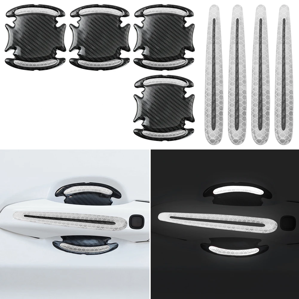 3D Светоотражающая наклейка для автомобиля Дверная ручка анти лента от царапин