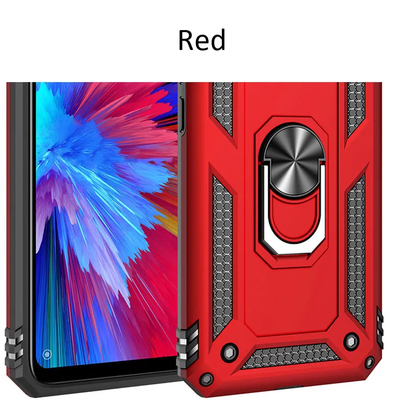 Военный прочный защитный чехол для Xiaomi Mi9 Lite прозрачный SE Redmi Note 7 Pro 7S 7A армированный ударопрочный чехол - Цвет: Red