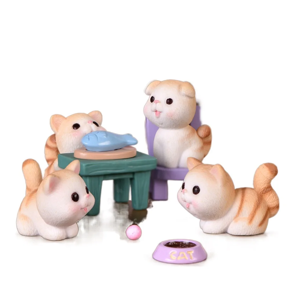 

ztgs 1 Kitten decoration handicraft miniature model home decoration cute jewelry desktop garden decoration