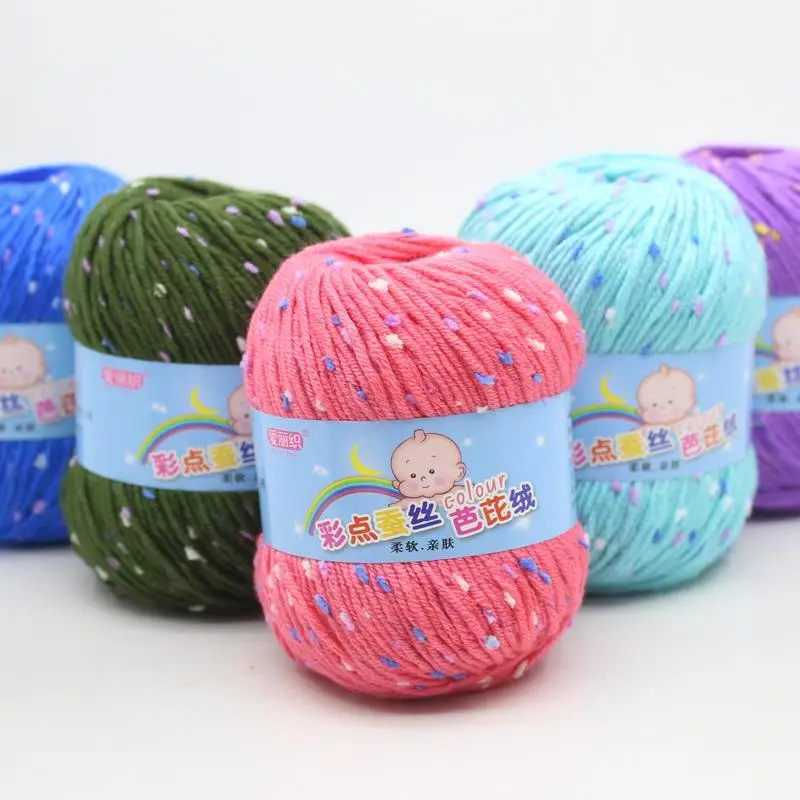 

2021 50g/Ball High Quality Baby Cotton Cashmere Yarn For Hand Knitting Crochet Worsted Wool Thread Colorful Eco-Dyed Needlework