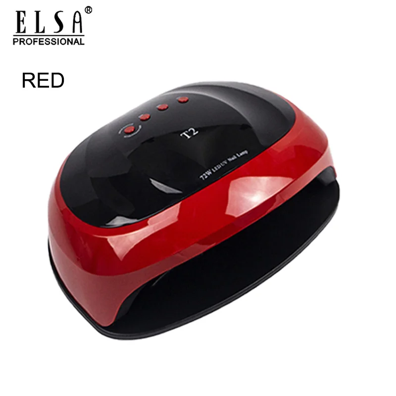 Red 72 Вт T2 Сушилка для ногтей Светодиодная УФ-лампа для ногтей Гель-лак отверждаемая лампа 10 s/30 s/60 s таймер лампа для сушки ногтей автоматический датчик маникюрные инструменты - Цвет: Red