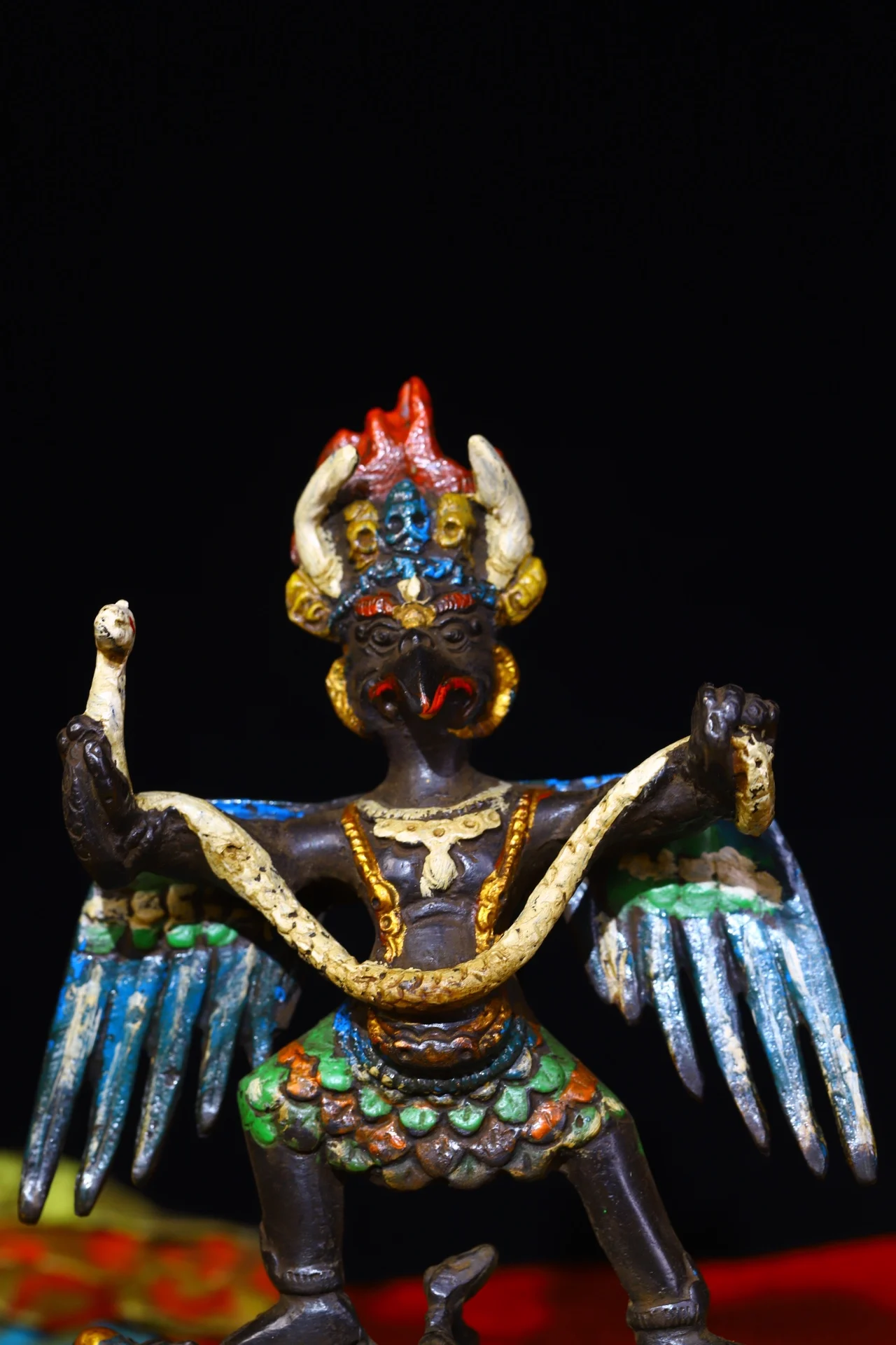 Beste Tibet Boeddhisme Oude Brons Tracing Roc Garuda Standbeeld Nemen De Witte Slang Garuda Exorcism Herenhuis Boeddha Protector