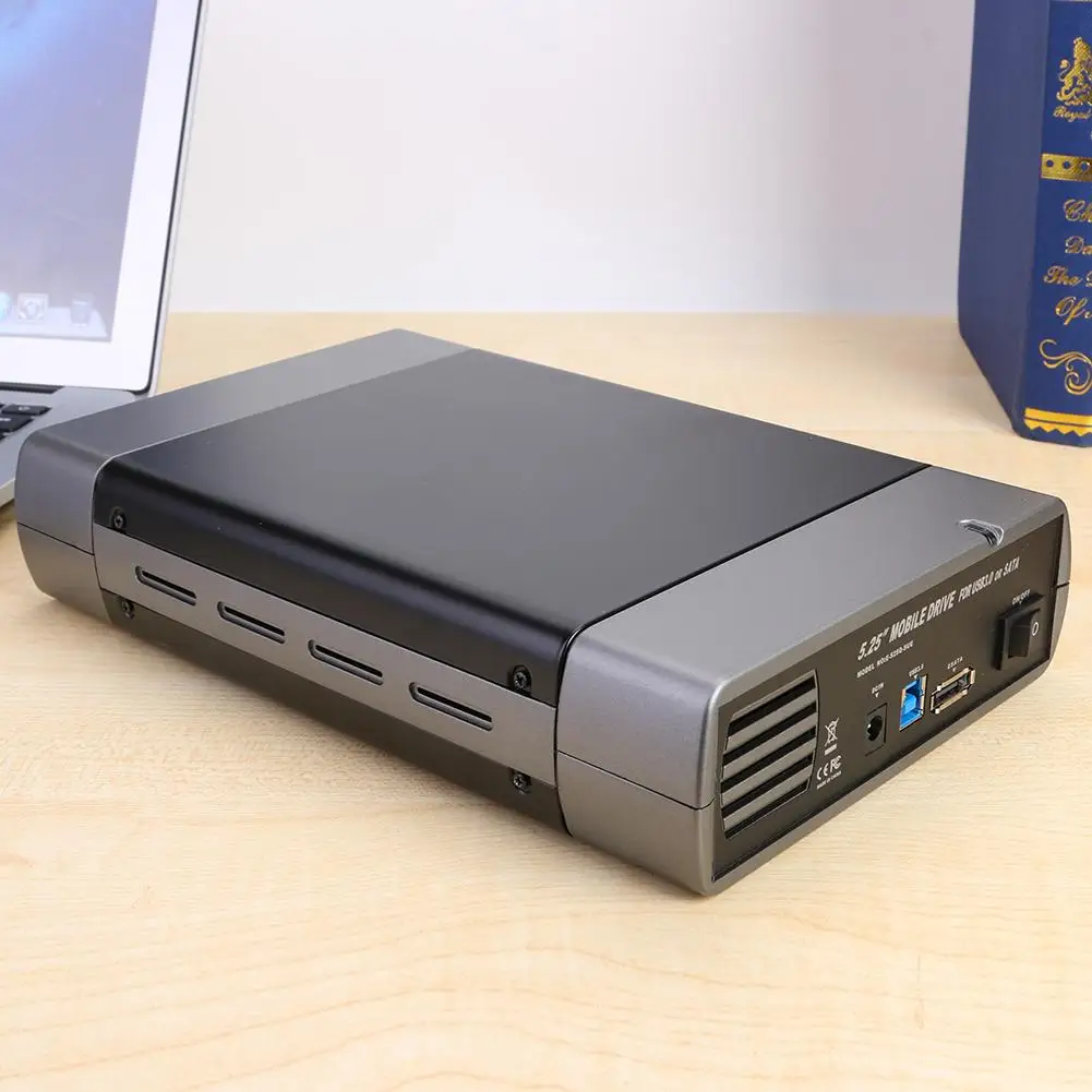 5.25 inch External Hard Drive Enclosure SATA to USB Type-B US Surface Treatment By Spraying Adapter Simple Installation for PC