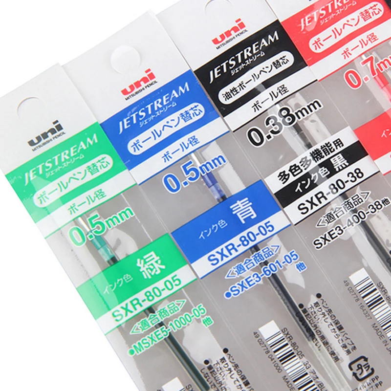 10pcs UNI JETSTREAM SXR-80 Medium Oil Refill Ballpoint 0.38 / 0.5 0.7mm MSXE5-2005 Quick-drying Low Resistance | Канцтовары для