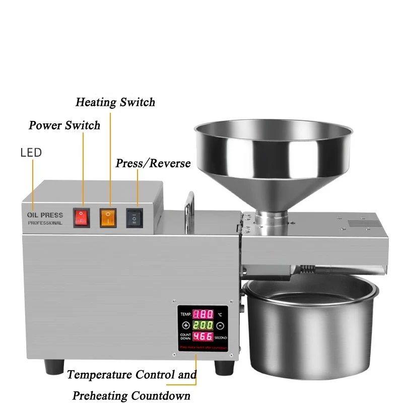 

Автоматический Масляный Пресс 2000 Вт, машина из нержавеющей стали для промышленного экстракта ореха