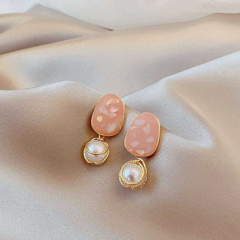

2020 New Fashion Pearl Female Earrings s925 Simple Temperament Faddish Eardrop Refined Elegant Ear Stud