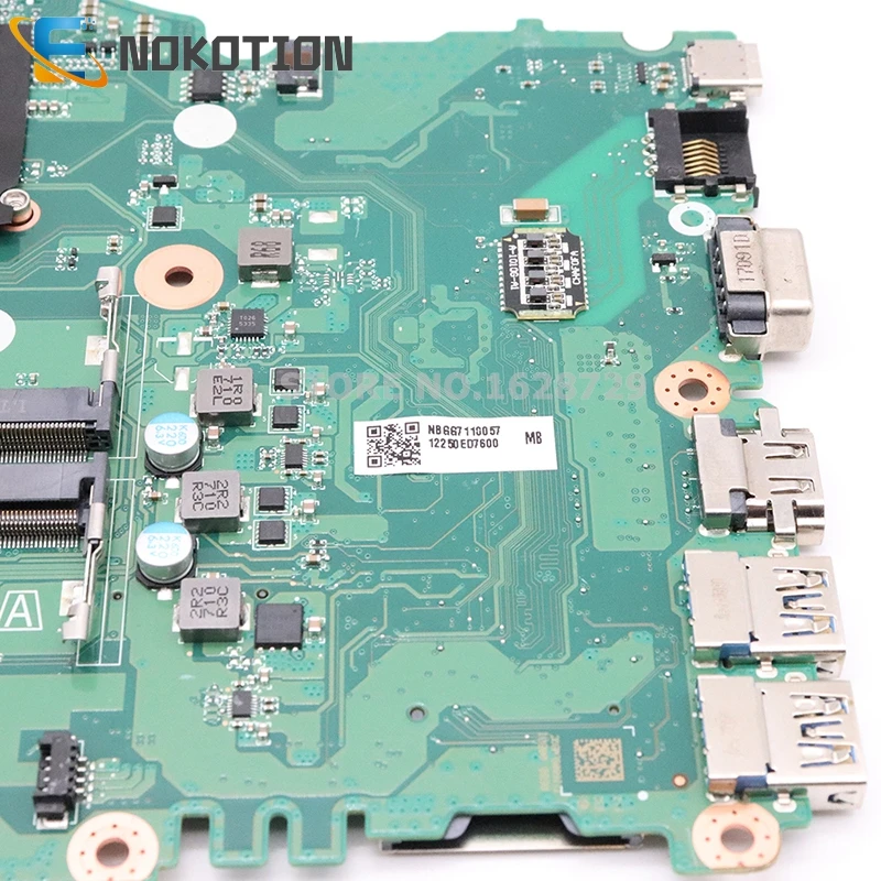 NOKOTION для acer aspire E5-575 E5-575G материнская плата для ноутбука NBGG711005 DAZAAMB16E0 SR2ZU I5-7200U процессор 940MX графика