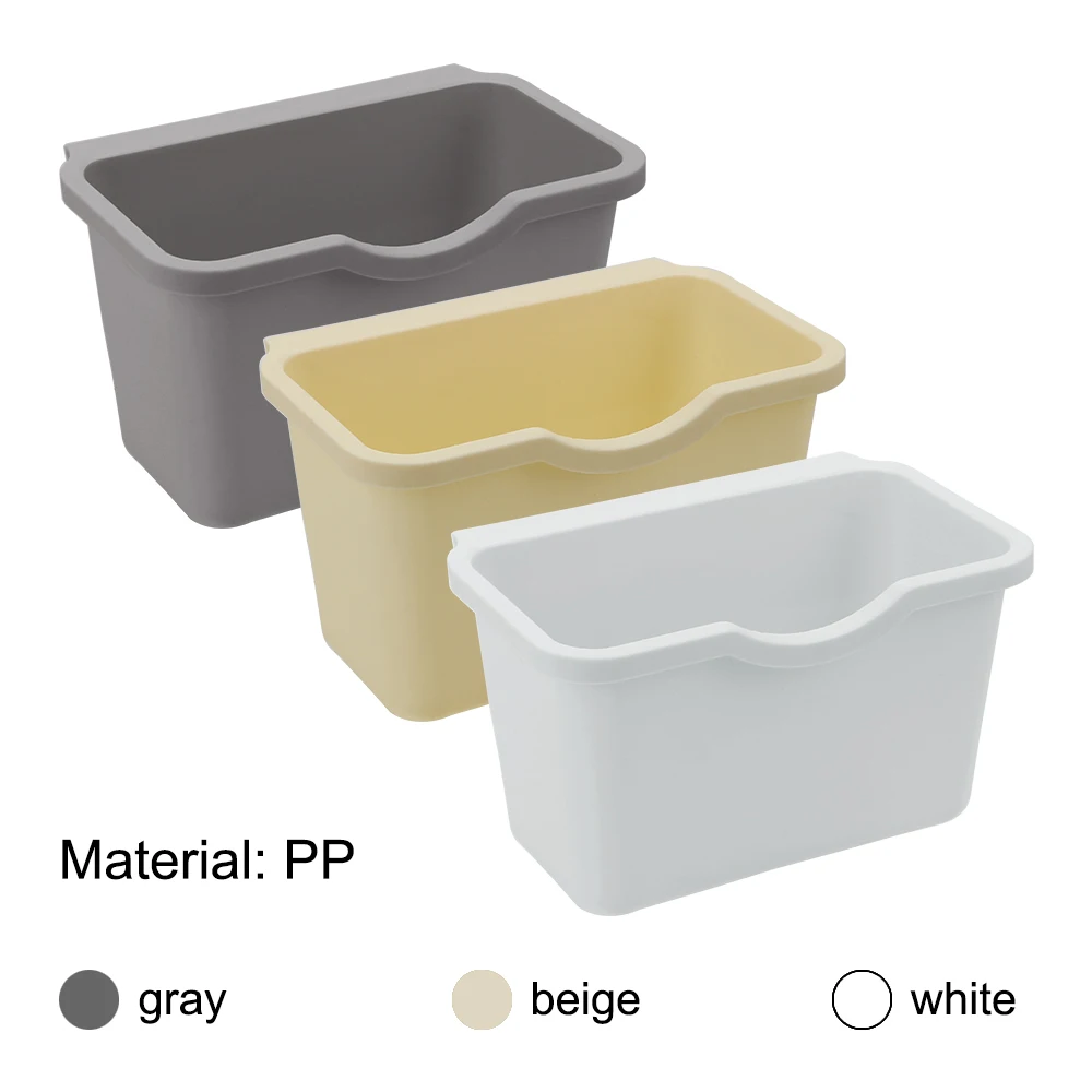 

Multifunctional Mini Trash Bin Plastic Can Holder Hanging Storage Kitchen Cabinet Door Rear Hanging basket Rubbish Bin Shelf