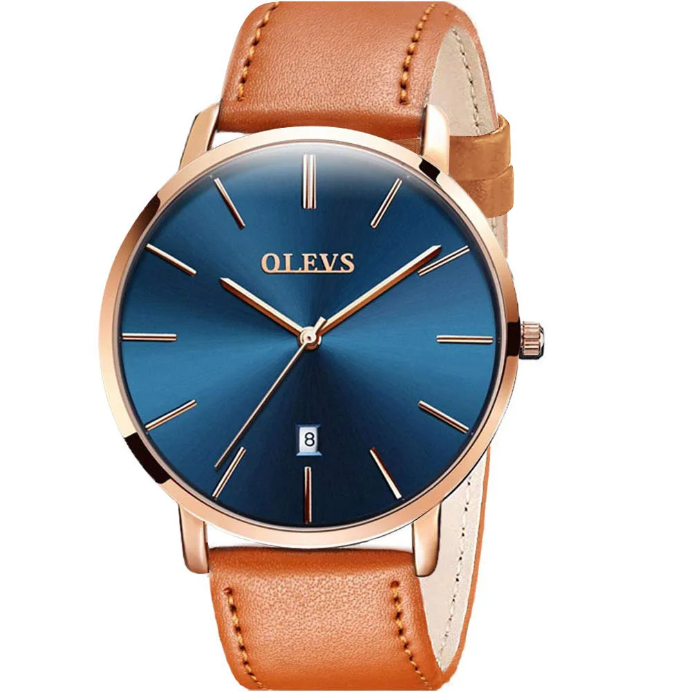 OLEVS мужские часы от топ бренда роскошные модные ультра тонкий Водонепроницаемый