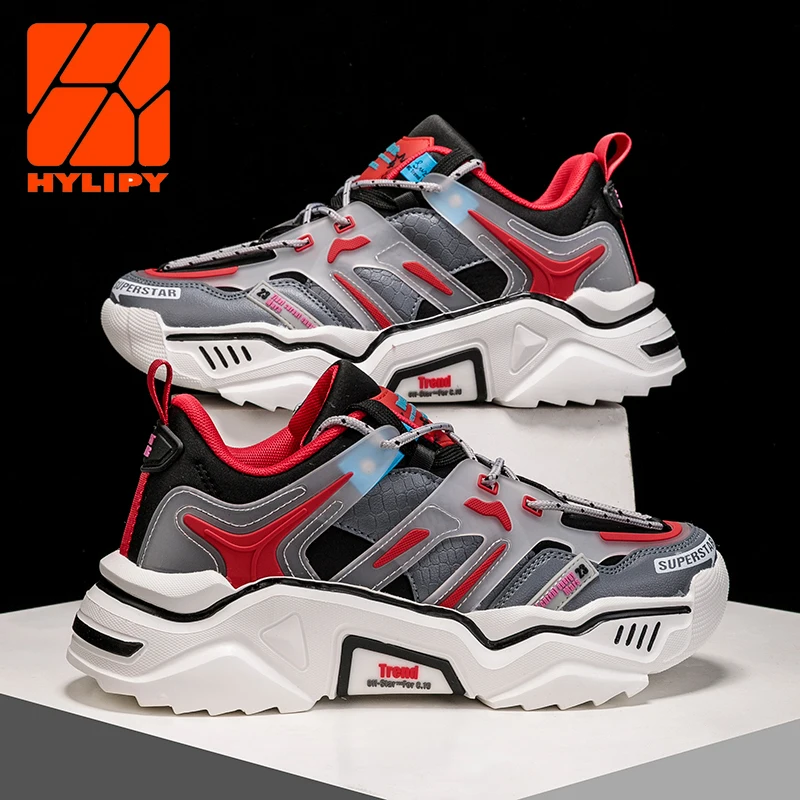 

Fashion Running Shoes for Men Comfortable Sports Men Sneakers Jogging Footwear Outdoor Thick Outsole Fitness Trainers Size 39-46