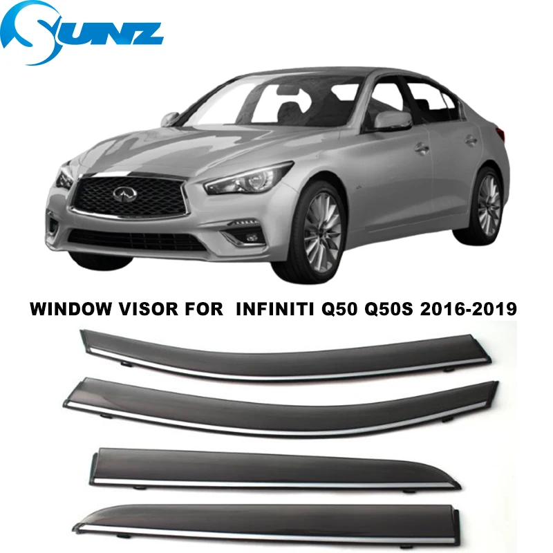 

Side Window Visor For Infiniti Q50 Q50S 2016 2017 2018 2019 Sun Rain Deflectors Window Rain Guards SUNZ