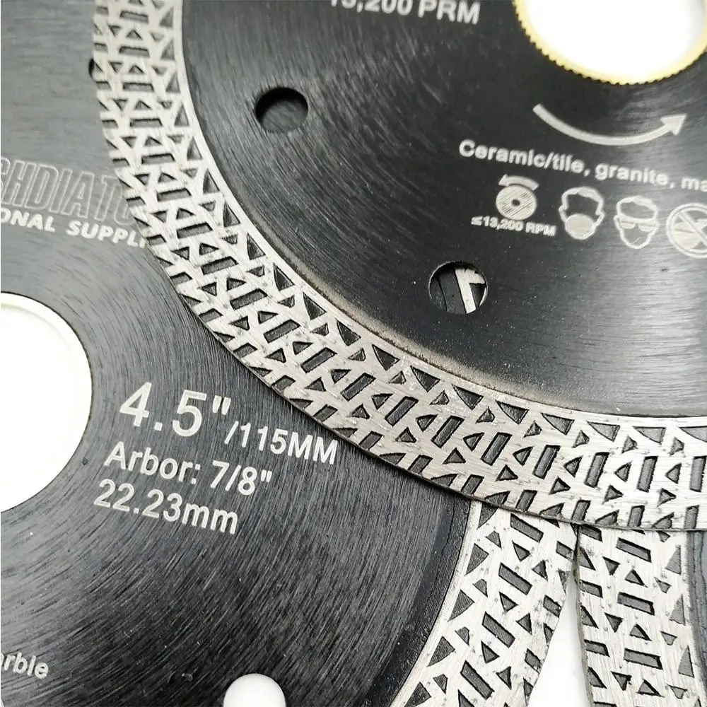 

Dia 4"/ 4.5"/ 5" Hot pressed sintered Mesh Turbo Diamond Saw blades porcelain tile Cutting Disc marble circular saw blade