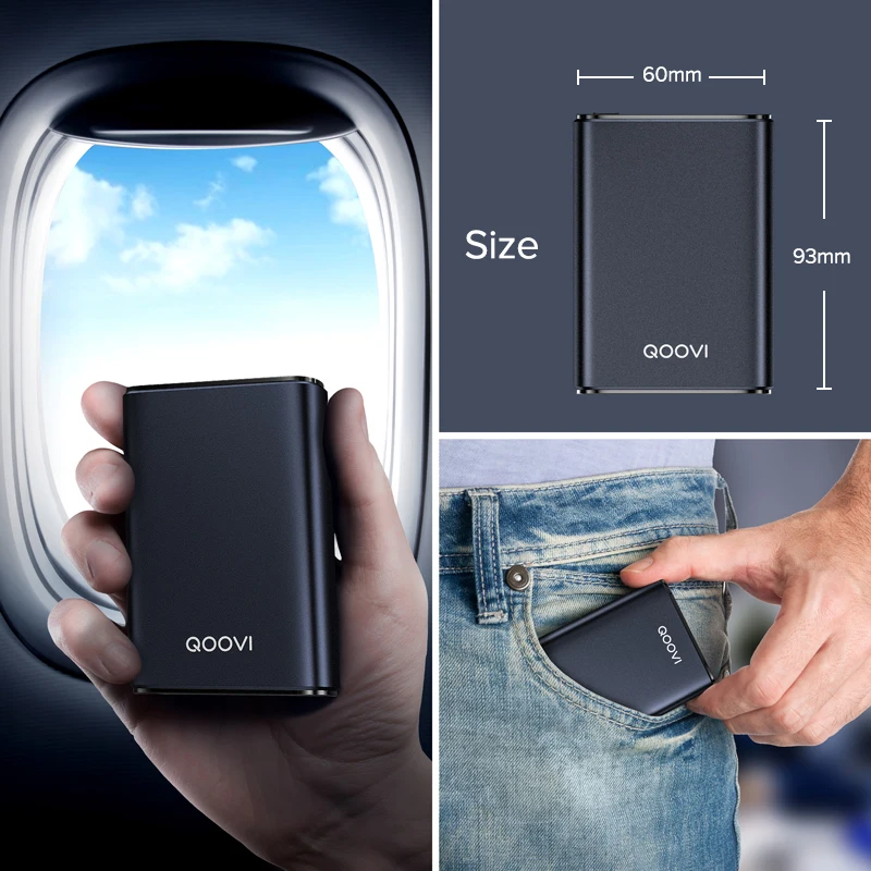 

Mini Power Bank 10000mAh USB C Portable Charger Powerbank Fast Charging External Battery Pack For iPhone Samsung Xiaomi Mi 10 9