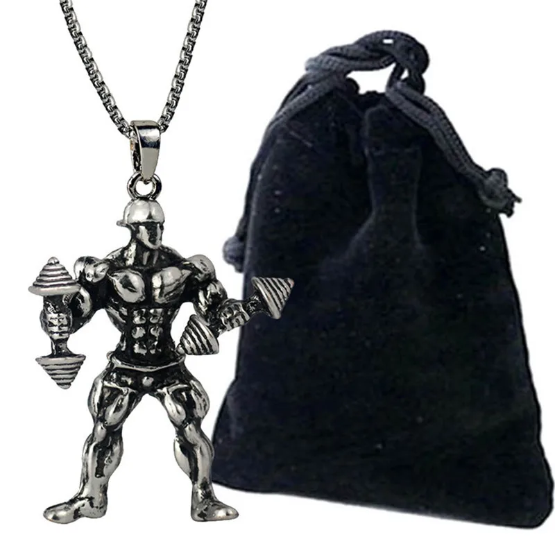 

Fitness Pendant Creative Necklace Sports Retro Cross-Border Supply European and American Fashion Part New Style